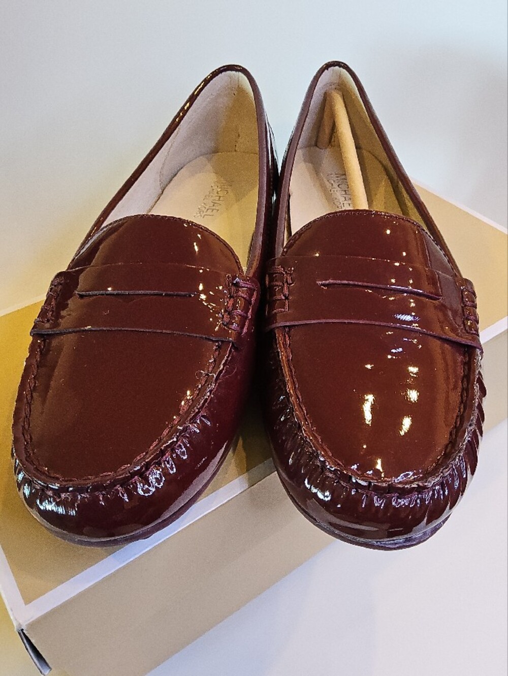 Michael Kors Leather Daisy Loafers in Deep Burgundy